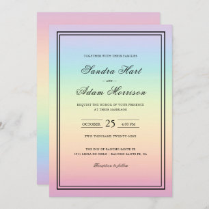 Pastel Ombre Rainbow Colors Weditation Einladung