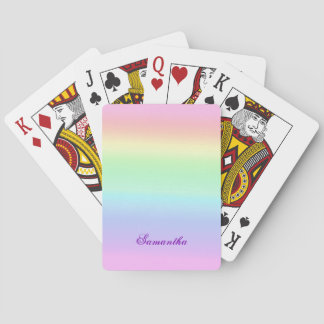 Pastel Ombre Rainbow Ihren Namen hinzufügen Spielkarten