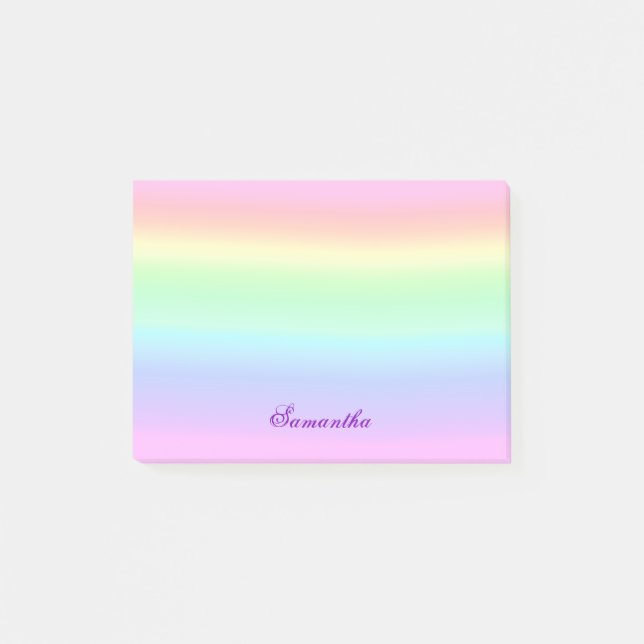 Pastel Ombre Rainbow Post-It Notes Klebezettel (Vorderseite)