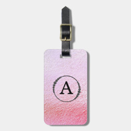 *~* Pastel Ombre Schwarzes Monogramm Diamantblende Gepäckanhänger