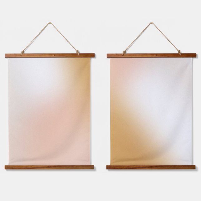Pastel ombre wandteppich mit holzrahmen (Doppelt)