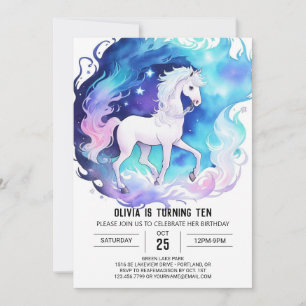 Pastel Online Horse Geburtstag Einladung