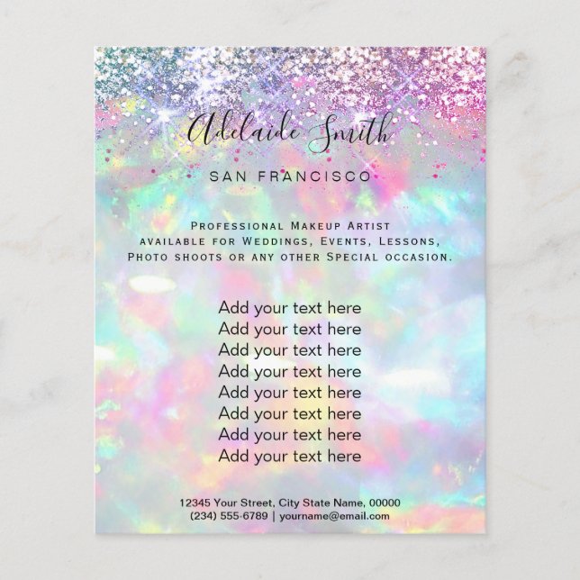 Pastel opal Glitzer IMITATE Holograph Flyer (Vorne)