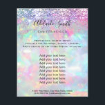 Pastel opal Glitzer IMITATE Holograph Flyer<br><div class="desc">Schönheitssalon berufliche Make-up-Künstler Flyer</div>