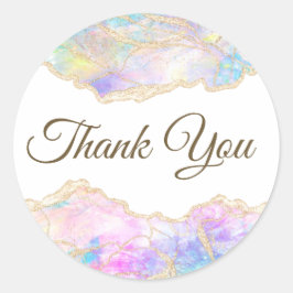 Pastel Opal Vielen Dank Runder Aufkleber