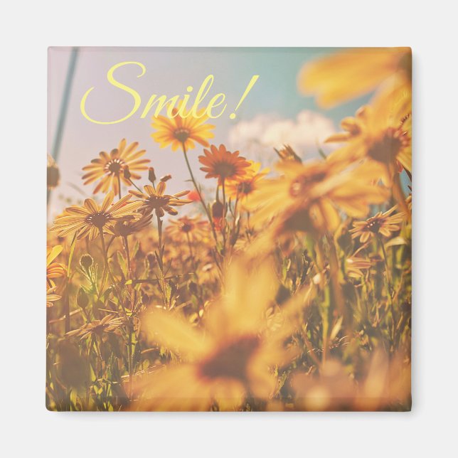 Pastel Orange Daisy Blume Smile Magnet (Vorne)