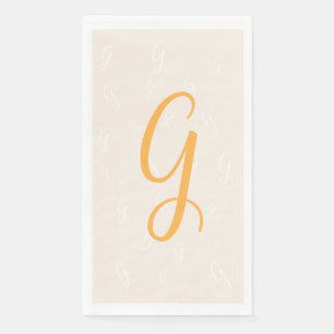 Pastel Orange Elegant Duplikat Monogramm Wäsche Serviette