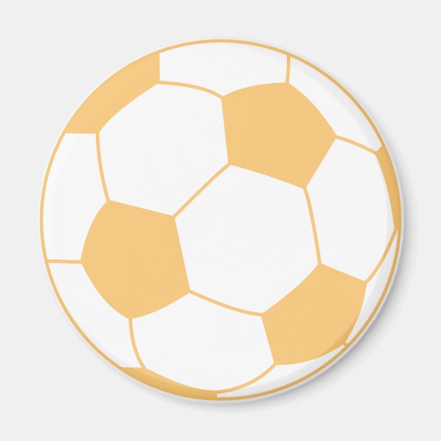 Pastel Orange Fußball Magnet (Vorne)