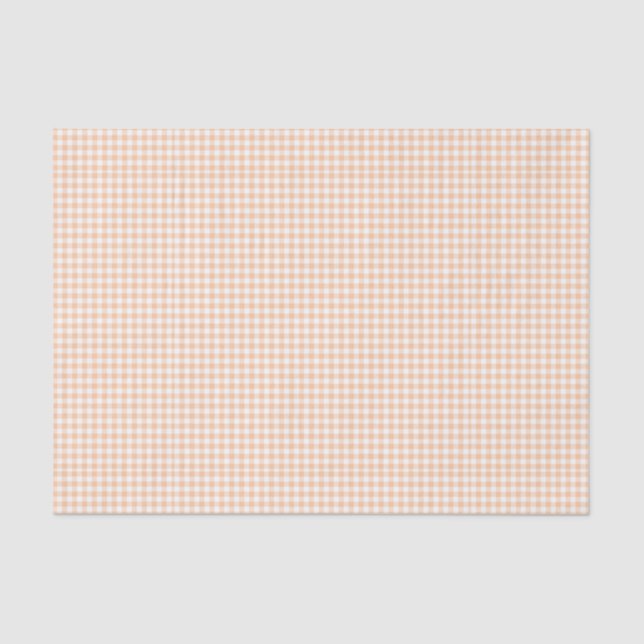 Pastel Orange Gingham Pattern Kleiner Karo Kariert Seidenpapier (Vorderseite)