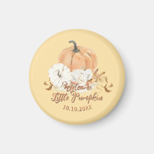 Pastel Orange Little Pumpkin Baby Shower Magnet