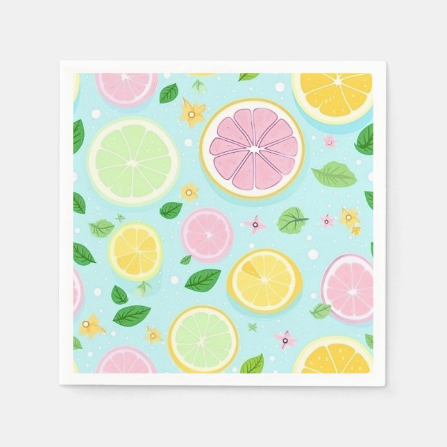 Pastel Orange Pattern Paper Napkin Serviette (Vorderseite)