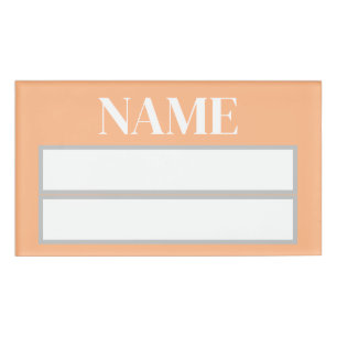 Pastel Orange Square Name Tag Namenschild