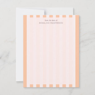 Pastel Orange Streifen Elegantes Monogramm Mitteilungskarte