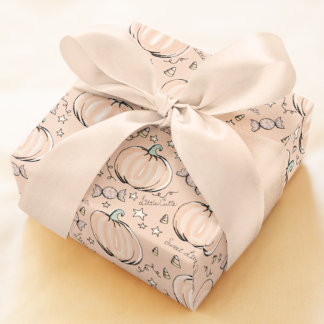 Pastel Orange Sweet Little Pumpkin Baby Geschenkpapier