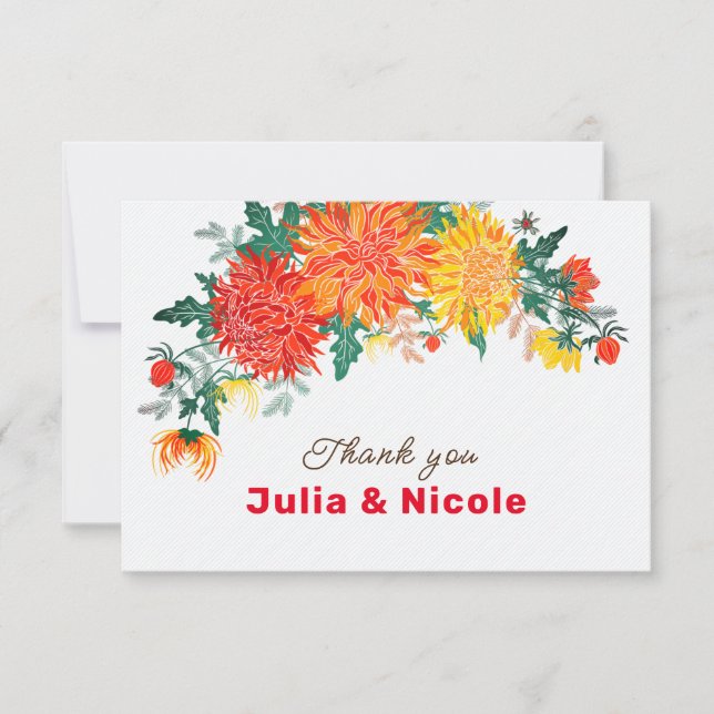 Pastel Orange Yellow Spring Dahlia Blume Hochzeit (Vorderseite)