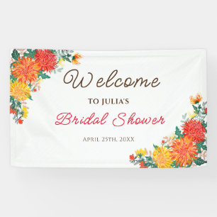 Pastel Orange Yellow Spring Dahlia Blume Hochzeit Banner