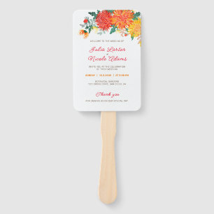Pastel Orange Yellow Spring Dahlia Blume Hochzeit Fächer