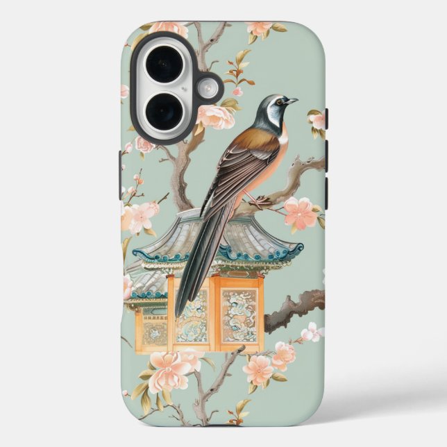 Pastel Orientalischer Vogel und Fruchtblüten Case-Mate iPhone Hülle (Rückseite)
