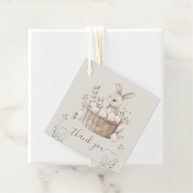 Pastel Oster Brunch & Egg Hunt Bunny Basket Eier Geschenkanhänger (Beispiel)