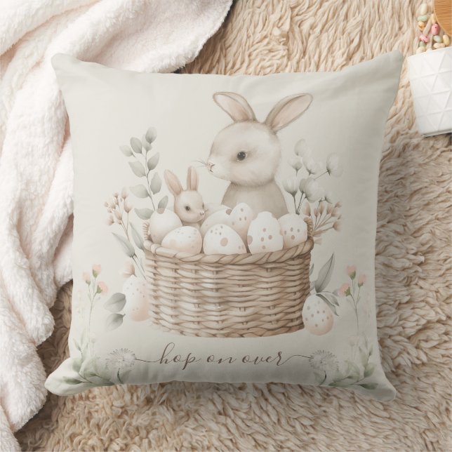 Pastel Oster Brunch & Egg Hunt Bunny Basket Eier Kissen (Decke)