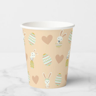 Pastel Oster Deluxe: Bunny & Egg Muster Pappbecher