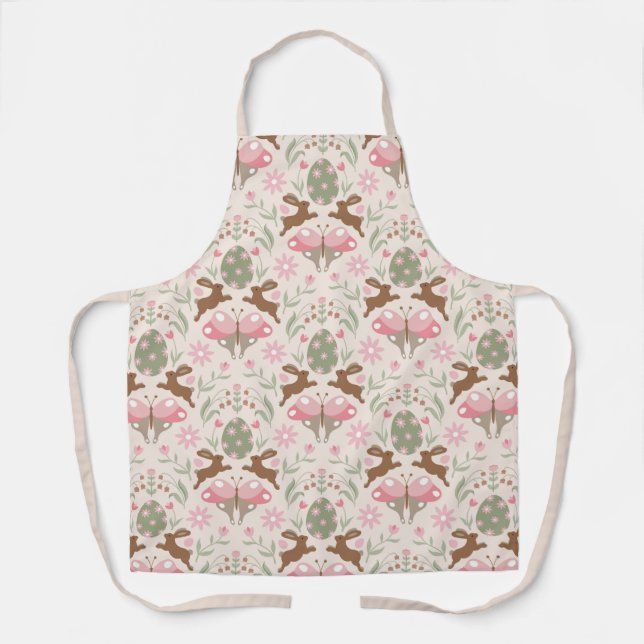 Pastel Ostersonne und Blume Muster Schürze (Vorderseite)