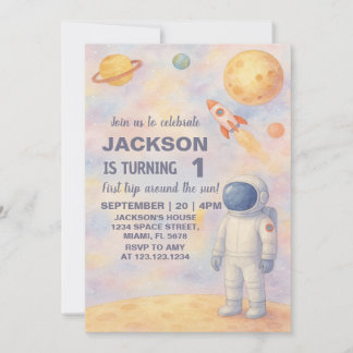 Pastel Outer Space Einladung zum Geburtstag