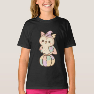 Pastel Owl Witch Kids T-Shirt | Cute Kawaii