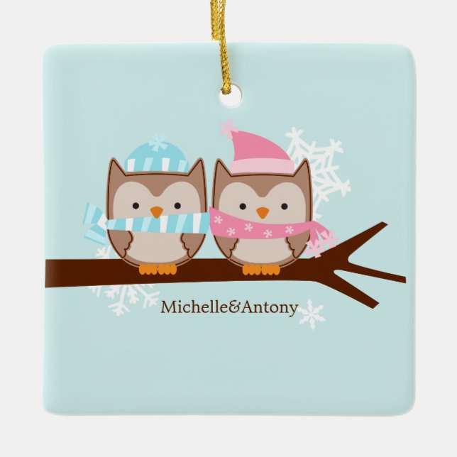 Pastel Owls Ornamente (Vorderseite)