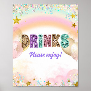 Pastel Pailletten Glitter Doppeltes Geburtstagsget Poster