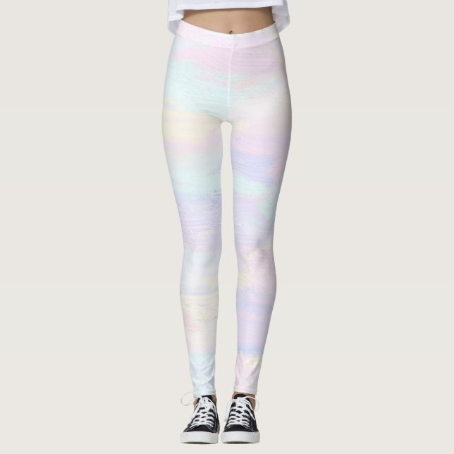Pastel Paint Strokes Leggings (Vorderseite)