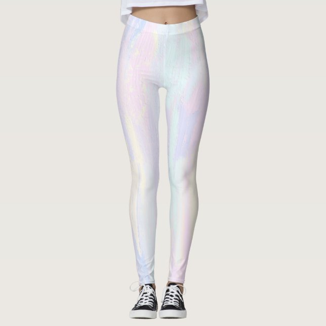Pastel Paint Strokes Leggings (Vorderseite)