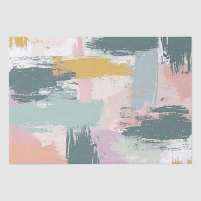 Pastel Paint Strokes Muster Seidenpapier (Vorderseite)