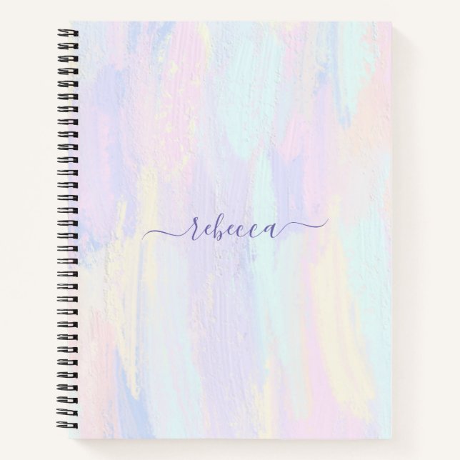 Pastel Paint Strokes Notizbuch (Vorderseite)