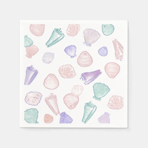 Pastel Painterly Seashell Unterhalb des Party Serviette