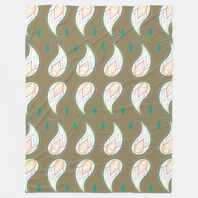 Pastel Paisley Fleecedecke (Vorderseite)