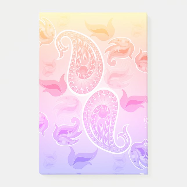 Pastel Paisley Post-It Post-it Klebezettel (Vorderseite)