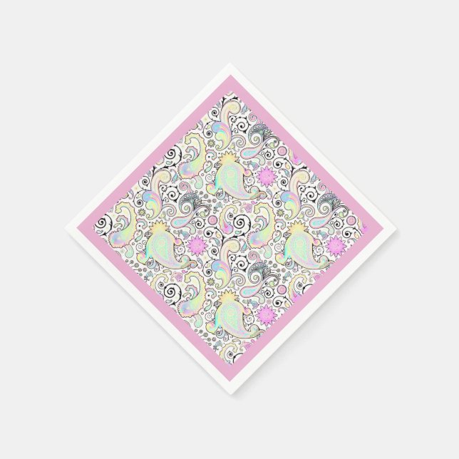 Pastel Paisley Serviette (Ecke)