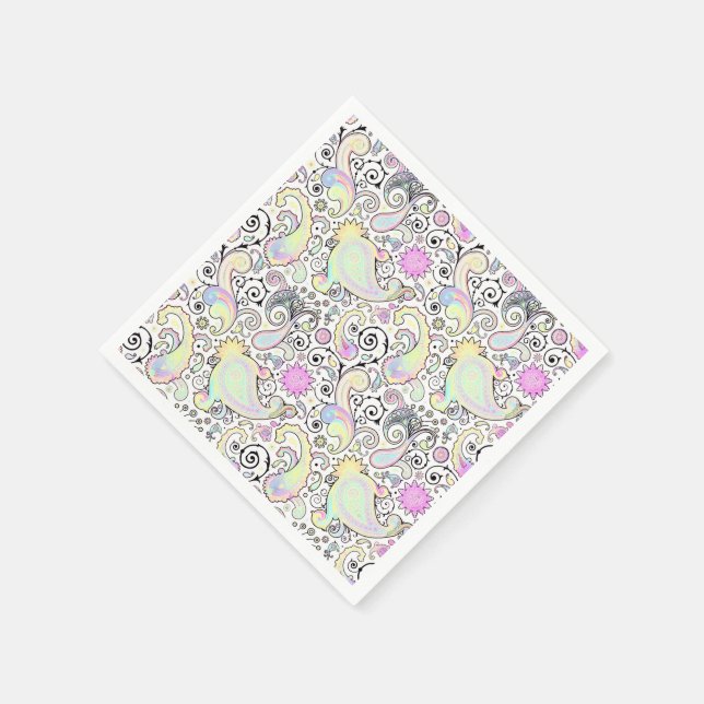 Pastel Paisley Serviette (Ecke)
