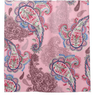 Pastel paisley, traditionelles ethnisches nahtlose duschvorhang