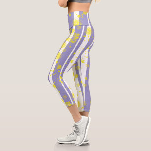 Pastel Pale Lavendel Lila Abstrakte Kunst Capri Leggings
