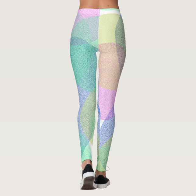 Pastel Pale Turquoise Abstrakt Art Wolken Leggings (Rückseite)