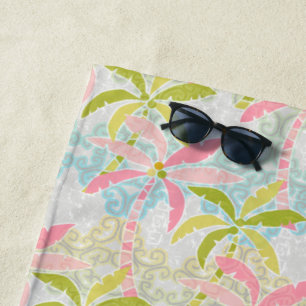 Pastel Palm Tree Beach Handtuch