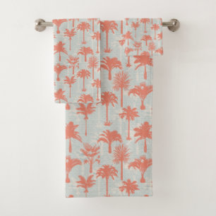Pastel Palm Tree Muster Badhandtuch Set