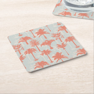 Pastel Palm Tree Muster Rechteckiger Pappuntersetzer