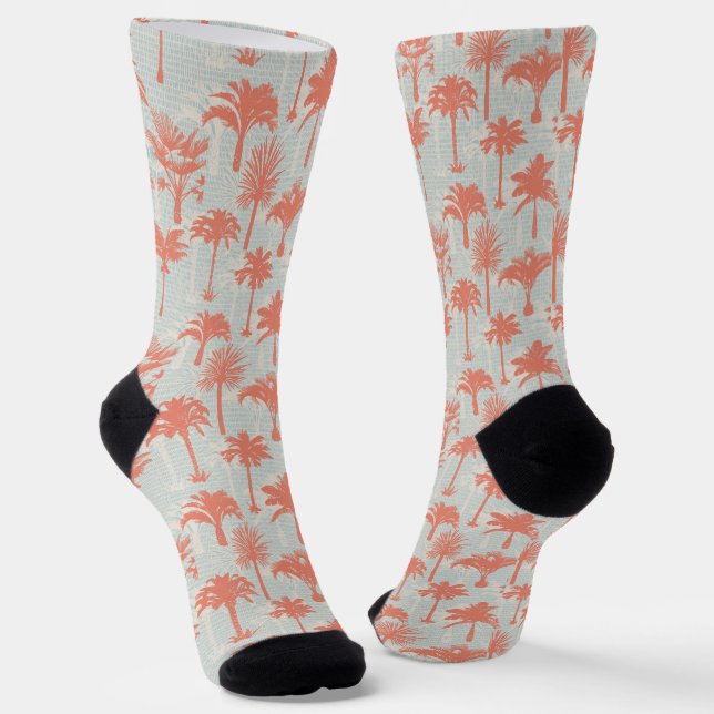 Pastel Palm Tree Muster Socken (Gewinkelt)