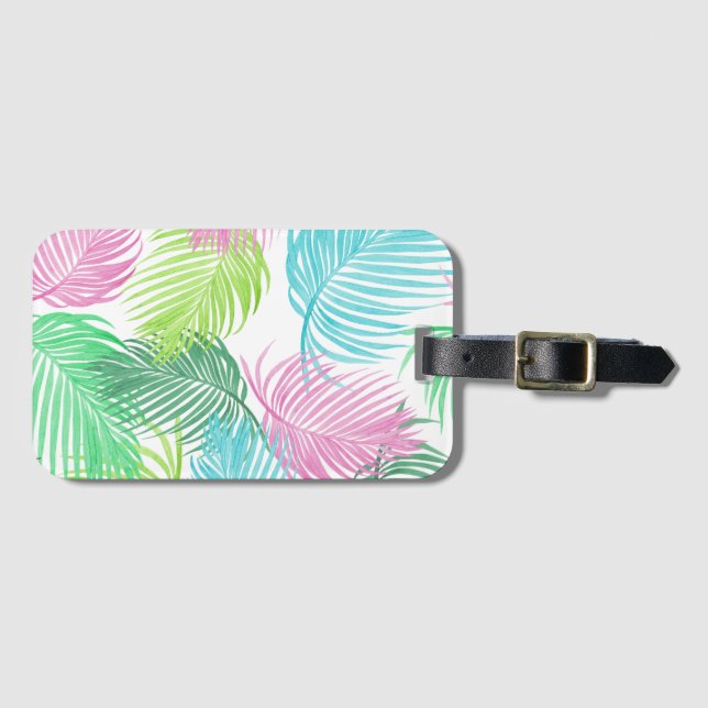 Pastel Palms auf einem Gepäckanhänger (Vorderseite (Horizontal))
