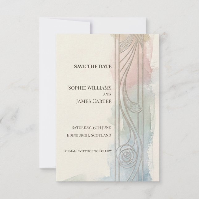 Pastel-Panel-Art-Nouveau-Save-the-Date Save The Date (Vorderseite)