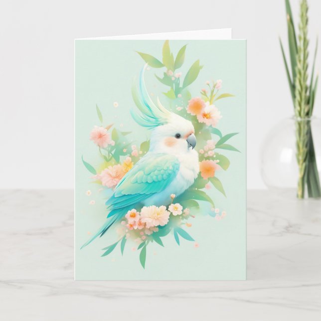 Pastel Paradise Cockatoo Karte (Vorderseite)