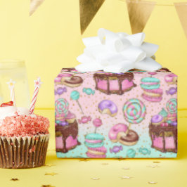 Pastel Party Süßigkeiten Geburtstag Geschenkpapier